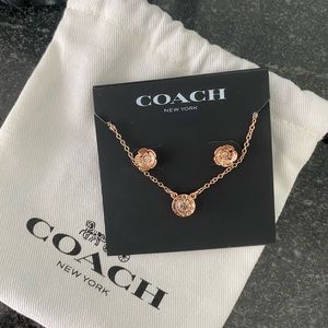 Rose Gold Tea Rose Earrings and Pendant